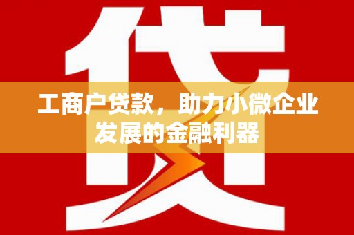江海工商户贷款,助力小微企业发展的金融利器 江海工商户贷款,助力小微企业发展的金融利器