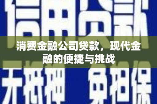 江海消费金融公司贷款，现代金融的便捷与挑战