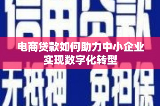 江海电商贷款如何助力中小企业实现数字化转型