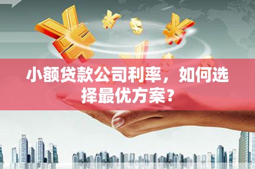 江海小额贷款公司利率，如何选择最优方案？