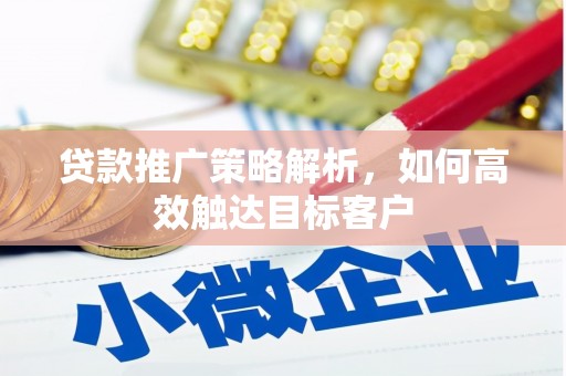 江海贷款推广策略解析，如何高效触达目标客户