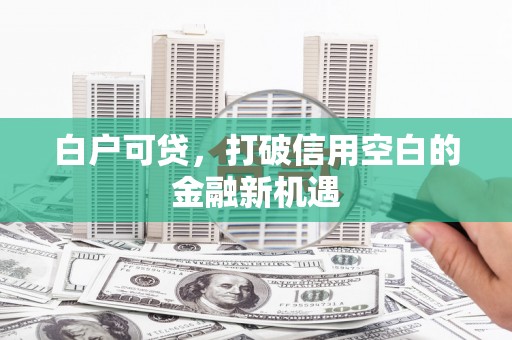 江海白户可贷，打破信用空白的金融新机遇