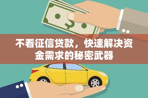 江海不看征信贷款，快速解决资金需求的秘密武器