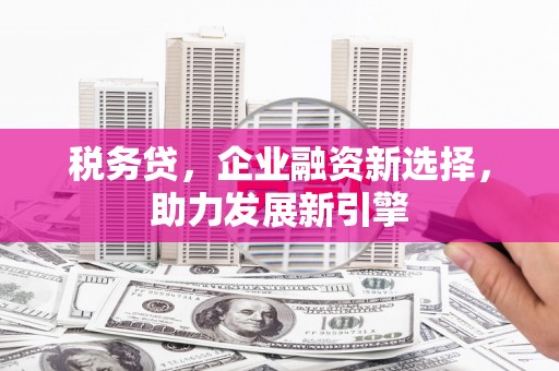 江海税务贷，企业融资新选择，助力发展新引擎