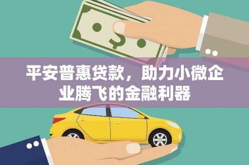 江海平安普惠贷款，助力小微企业腾飞的金融利器