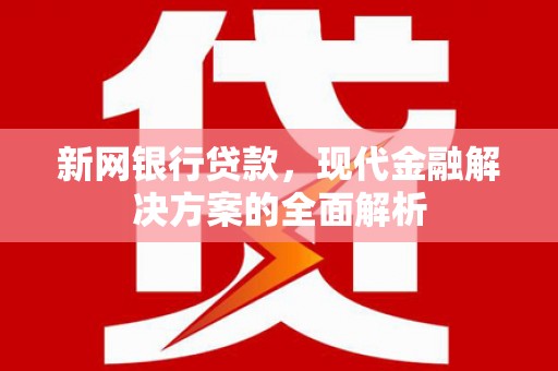 江海新网银行贷款，现代金融解决方案的全面解析