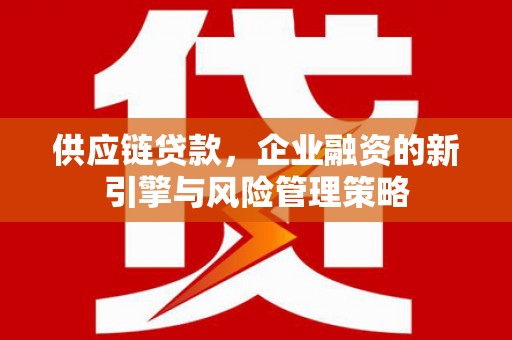 江海供应链贷款，企业融资的新引擎与风险管理策略