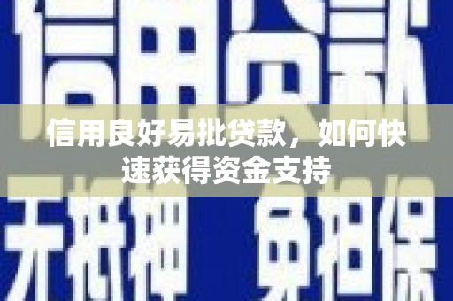 江海信用良好易批贷款，如何快速获得资金支持
