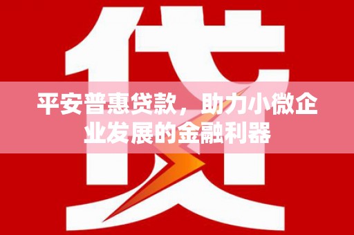江海平安普惠贷款，助力小微企业发展的金融利器