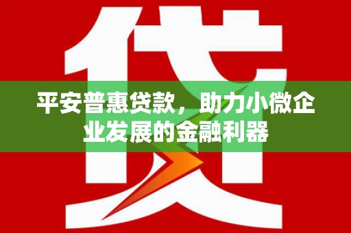 江海平安普惠贷款，助力小微企业发展的金融利器
