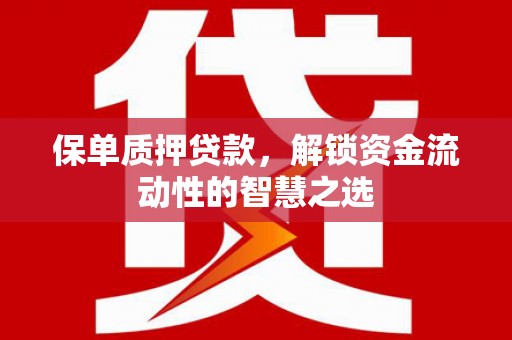 江海保单质押贷款，解锁资金流动性的智慧之选